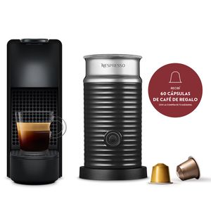 CAFETERA DE CAPSULAS NESPRESSO ESSENSA MINI C30 BLACK 2 + AEROCCINO 3